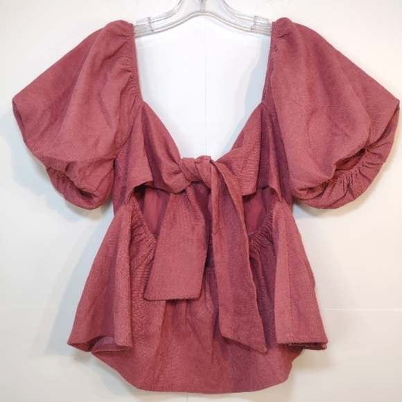 Audrey Parks. Francesca's. Pink terracotta cropped top size (M) - Picture 2 of 12